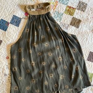 Free People green low back halter top